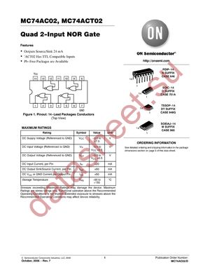 MC74AC02D datasheet  